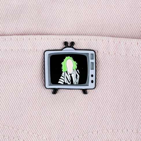 Vintage Horror Haunted Ghost TV Enamel Pin For Nostalgic Horror Fans, Spooky Retro TV Pin Brooch, Gothic Creepy Ghost Television Brooch Badge, Spooky Nostalgia Lapel Badges, Halloween Spooky Gift, Dark Aesthetic Jewelry Accessory in Kuwait
