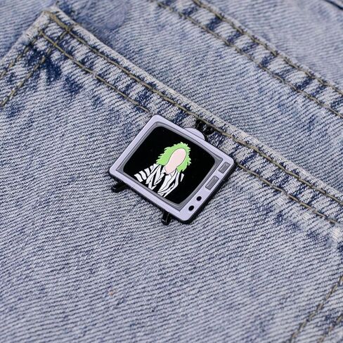 Vintage Horror Haunted Ghost TV Enamel Pin For Nostalgic Horror Fans, Spooky Retro TV Pin Brooch, Gothic Creepy Ghost Television Brooch Badge, Spooky Nostalgia Lapel Badges, Halloween Spooky Gift, Dark Aesthetic Jewelry Accessory in Kuwait