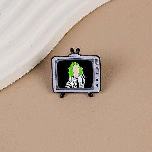 Vintage Horror Haunted Ghost TV Enamel Pin For Nostalgic Horror Fans, Spooky Retro TV Pin Brooch, Gothic Creepy Ghost Television Brooch Badge, Spooky Nostalgia Lapel Badges, Halloween Spooky Gift, Dark Aesthetic Jewelry Accessory in Kuwait