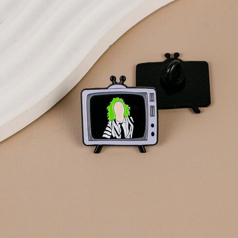 Vintage Horror Haunted Ghost TV Enamel Pin For Nostalgic Horror Fans, Spooky Retro TV Pin Brooch, Gothic Creepy Ghost Television Brooch Badge, Spooky Nostalgia Lapel Badges, Halloween Spooky Gift, Dark Aesthetic Jewelry Accessory in Kuwait