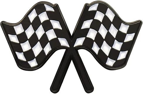 Racing Flag Enamel Pin Black and White Checkerboard Badge Clothing Hats Bags Decoration in Saudi Arabia