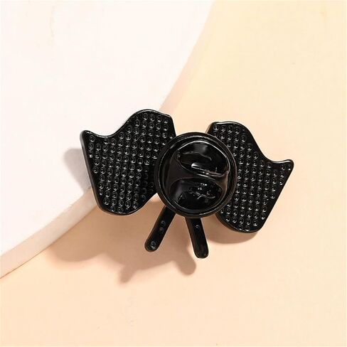 Racing Flag Enamel Pin Black and White Checkerboard Badge Clothing Hats Bags Decoration in Saudi Arabia