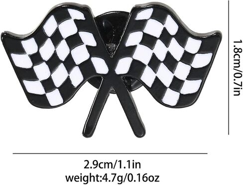 Racing Flag Enamel Pin Black and White Checkerboard Badge Clothing Hats Bags Decoration in Saudi Arabia