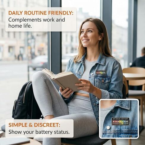8 Pcs Social Battery Slider Pin,My Social Battery Pin,Social Battery Brooch,Mood For Backpacks, Tote Bags & Hats, Heartwarming Gifts For Colleagues & Friends in Saudi Arabia