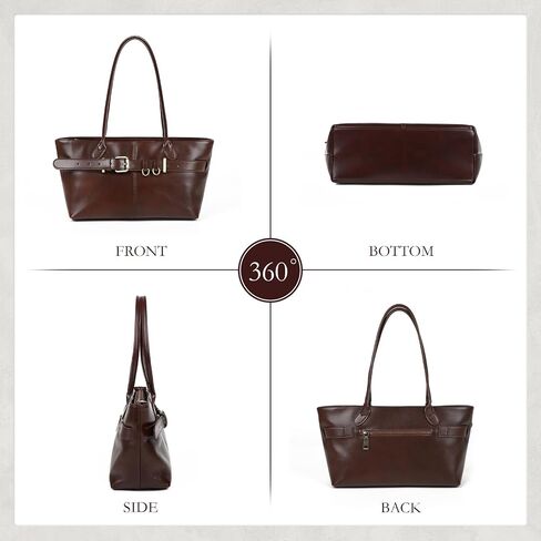 Genuine Leather Tote Bag for Women | Genuine Leather, Shoulder Bag, Structured, Keeps its Shape, Stands Upright, Everyday, Work, Commuting, Short Trip, Gift in Saudi Arabia