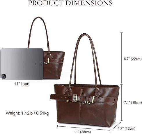 Genuine Leather Tote Bag for Women | Genuine Leather, Shoulder Bag, Structured, Keeps its Shape, Stands Upright, Everyday, Work, Commuting, Short Trip, Gift in Saudi Arabia