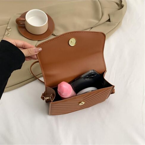 Leather Crossbody Bag For Women Trendy Simple Small Shoulder Elegant Handbag Tote Hobo Bag For Work Travel Dating in Kuwait