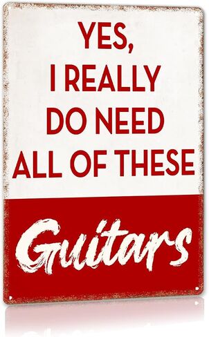 Funny Guitars Metal Sign, Gifts for Guitar Players Musician, Vintage Music Room Wall Art Decor for Home Office Music Room Bedroom Man Cave 12 x 8 Inches in Saudi Arabia
