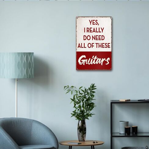 Funny Guitars Metal Sign, Gifts for Guitar Players Musician, Vintage Music Room Wall Art Decor for Home Office Music Room Bedroom Man Cave 12 x 8 Inches in Saudi Arabia