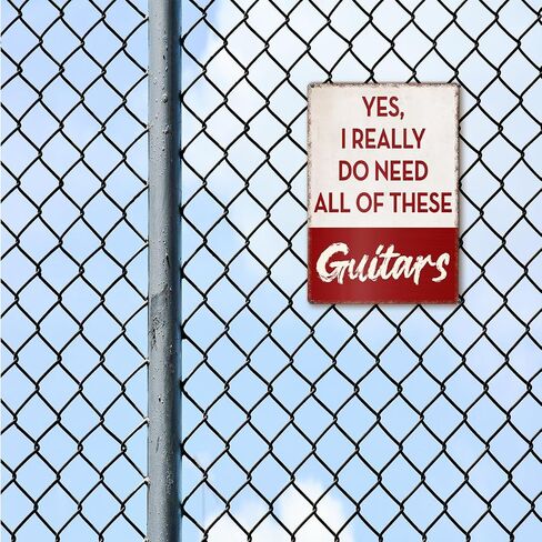 Funny Guitars Metal Sign, Gifts for Guitar Players Musician, Vintage Music Room Wall Art Decor for Home Office Music Room Bedroom Man Cave 12 x 8 Inches in Saudi Arabia