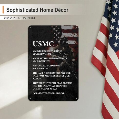 KAIMKEART USMC Wall Art Decor - Metal Sign with Marine Corps Creed - Home-Office-Military Decor - 8 x 12 Inches - Gift for Marines and Veterans - Semper Fi - Oorah! in Saudi Arabia