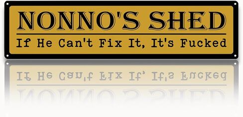 Metal Fathers Day Gift, Retro Metal Tin Sign, Man Cave Decor, Grandpa's Garage, If He Can't Fix It We're Screwed, Garage Workshop Decor, Gift for Grandpa 15.8x4 Inch in Kuwait