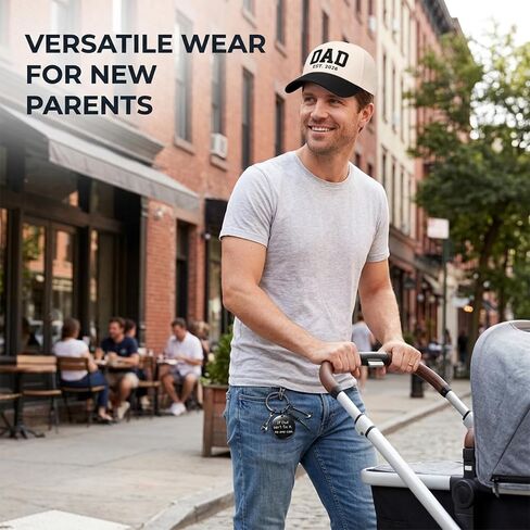 Dad Hats, Gifts for Men, 2 PCS Set Baseball Cap and Keychain Set, Outdoor Sports Protection, Casual Daily Wear, Special Occasion Celebrations White in Saudi Arabia