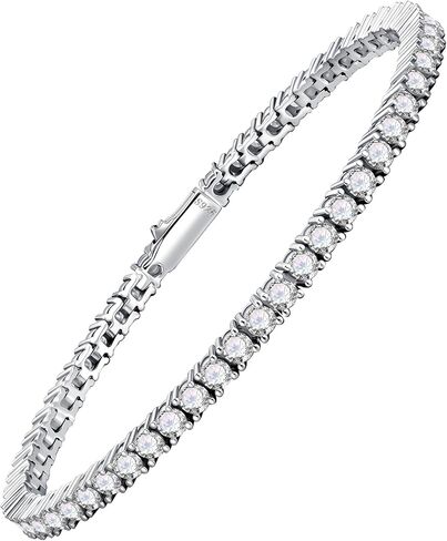 سوار التنس Moosea Moissanite 925 الاسترليني الفضة الأساور اللذيذة للنساء هدايا عيد ميلاد الزفاف للزوجة Moissanite Charm المجوهرات الراقية in Kuwait