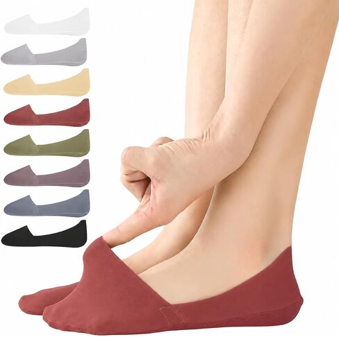 8 Pairs No Show Socks for Women, Thin Non Slip Low Cut Socks Silky Invisible Liner Socks for Flats Loafers US 5-8 in Kuwait