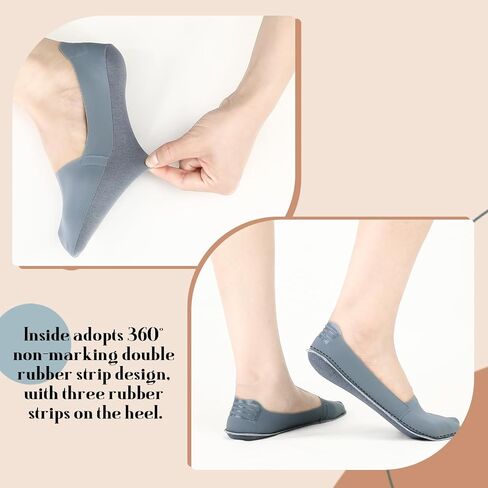 8 Pairs No Show Socks for Women, Thin Non Slip Low Cut Socks Silky Invisible Liner Socks for Flats Loafers US 5-8 in Kuwait