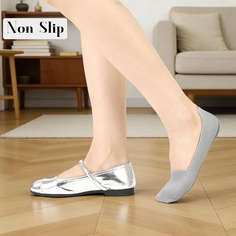 8 Pairs No Show Socks for Women, Thin Non Slip Low Cut Socks Silky Invisible Liner Socks for Flats Loafers US 5-8 in Kuwait