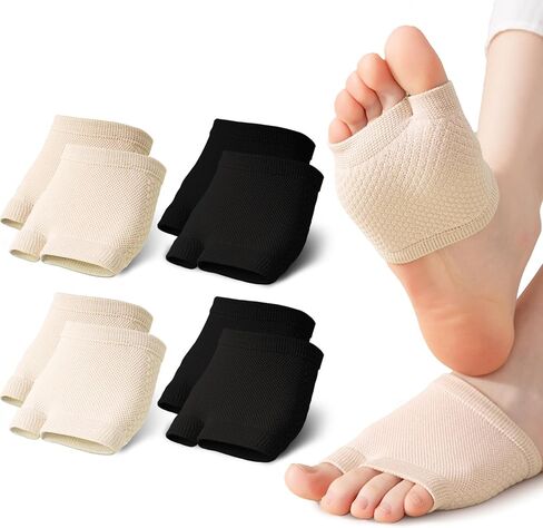 Women's Open Split Toe Cotton Liner Socks – Breathable No Show Toppers for Mules Sandals Open Toe Shoes 4 Pairs in Saudi Arabia