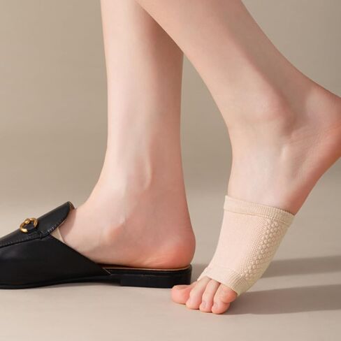 Women's Open Split Toe Cotton Liner Socks – Breathable No Show Toppers for Mules Sandals Open Toe Shoes 4 Pairs in Saudi Arabia
