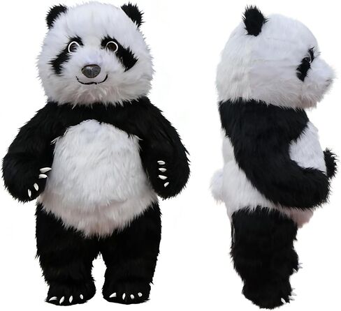 Giant Inflatable Panda Costume for Adults, Premium Furry Plush Mascot Suit, Blow Up Animal Outfit for Halloween, Party, Carnival, Cosplay & Events（Without Battery） in Saudi Arabia