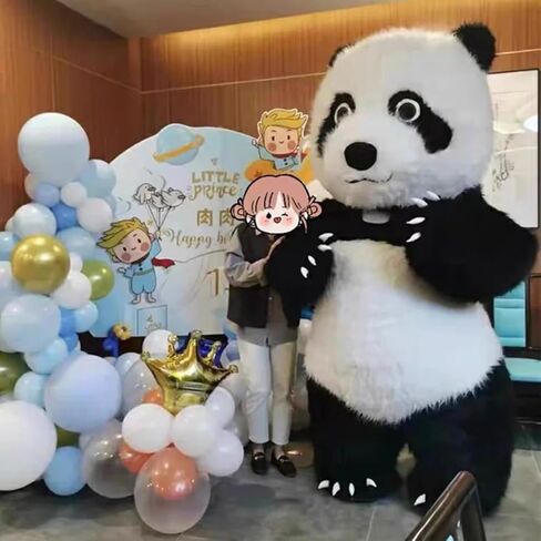 Giant Inflatable Panda Costume for Adults, Premium Furry Plush Mascot Suit, Blow Up Animal Outfit for Halloween, Party, Carnival, Cosplay & Events（Without Battery） in Saudi Arabia