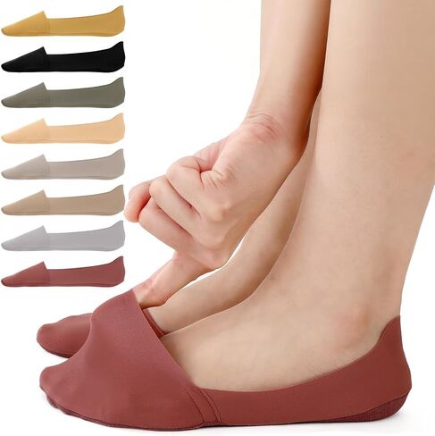 8 Pairs No Show Socks for Women, Thin Non Slip Low Cut Socks Silky Invisible Liner Socks for Flats Loafers US 5-8 in Kuwait