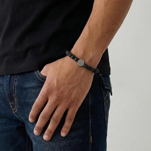 الدين الحقيقي 9 ملم حبة سوداء حدوة الحصان 11 بوصة سوار طويل قابل للتعديل للرجال الفولاذ المقاوم للصدأ in Kuwait