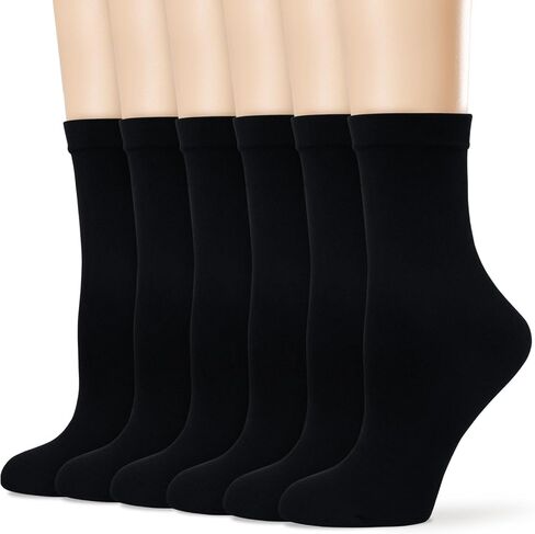 Women's Casual Calf Socks - Soft Cotton Crew Socks - Thin Ankle Boot Socks 6 Pairs in Saudi Arabia