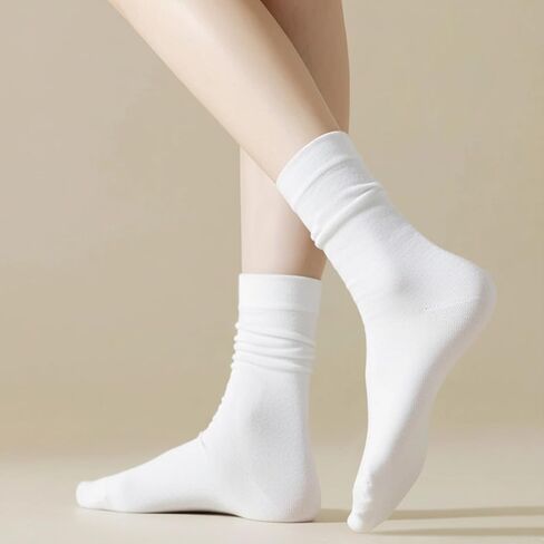 Women's Casual Calf Socks - Soft Cotton Crew Socks - Thin Ankle Boot Socks 6 Pairs in Saudi Arabia