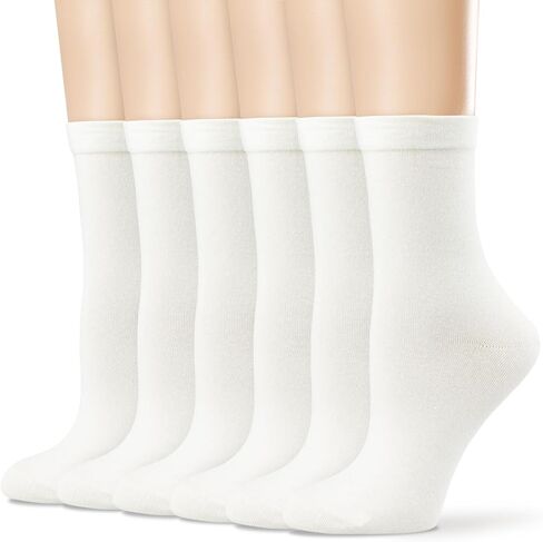 Women's Casual Calf Socks - Soft Cotton Crew Socks - Thin Ankle Boot Socks 6 Pairs in Saudi Arabia