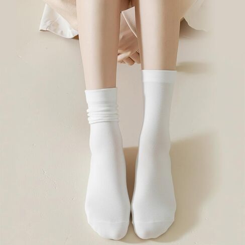 Women's Casual Calf Socks - Soft Cotton Crew Socks - Thin Ankle Boot Socks 6 Pairs in Saudi Arabia