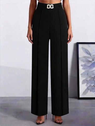 Women's Business Casual Dress Pants High Waisted Metal Suit Pants Work Office Long Trousers in Kuwait