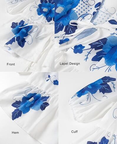 Women Tie Front Y2K Babydoll Tops Summer Puff Short Sleeve Cute Ruffle Floral Shirts Going Out Trendy Tops Blouse in Kuwait
