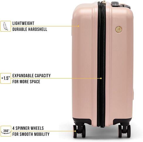 DKNY Amazon Exclusive On the Go 21" Hardshell Lightweight Expandable Carry-On Luggage with Spinner Wheels,Blush in Kuwait