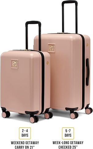 DKNY Amazon Exclusive On the Go 21" Hardshell Lightweight Expandable Carry-On Luggage with Spinner Wheels,Blush in Kuwait