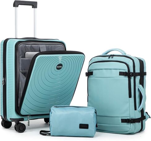 CONCEPTEN PP Luggage Set, 21In 3Piece Expandable Suitcase Set. Carry - on Size, Front - Opening Design, Spinner Wheels & TSA Lock for Durable Travel in Saudi Arabia