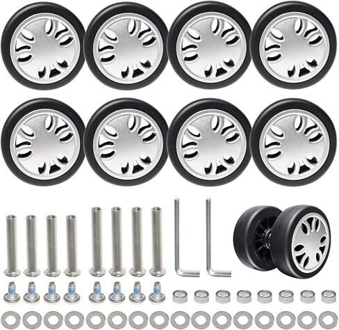 Luggage Replacement Spinner Wheels - TPU Rubber Roller with Snap-on Center Cap Lightweight Smooth for Travel Trolley, Spinner Suitcase, Wheel Bags,Carry on (2inch,8Pcs) in Saudi Arabia