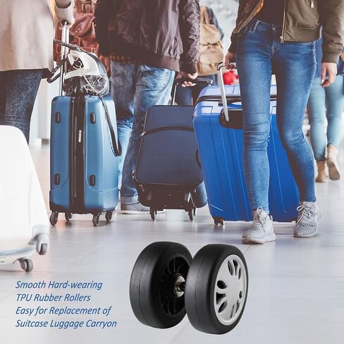 Luggage Replacement Spinner Wheels - TPU Rubber Roller with Snap-on Center Cap Lightweight Smooth for Travel Trolley, Spinner Suitcase, Wheel Bags,Carry on (2inch,8Pcs) in Saudi Arabia