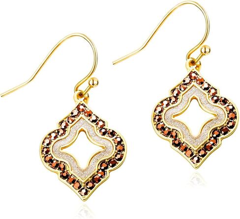 Gold Dangle Earrings: Black Diamond Drop Dainty Rhombus Bohemian Fashion Jewelry for Women in Saudi Arabia