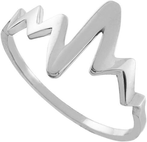 Dainty 925 Sterling Silver Lifeline Pulse Heartbeat Ring in Saudi Arabia