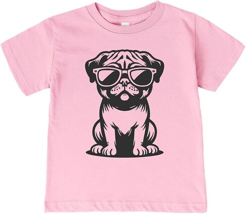 Cartoon Pug with Sunglasses Infant/Toddler/Youth T-Shirt in Saudi Arabia