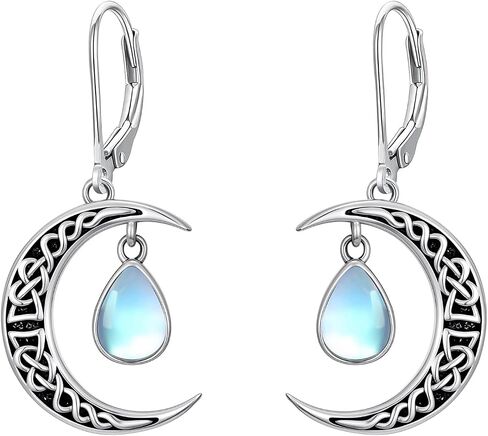 HPQQ Celtic Moon Earrings 925 Sterling Silver Vintage Crescent Earrings Witch Jewelry Gifts for Women in Saudi Arabia