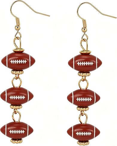 pVq Sports Ball Dangle Earrings for Women Football Basketball Volleyball Baseball Rugby Tennis Ball Earrings Lightweight Game Day Fan Jewelry Gift in Saudi Arabia
