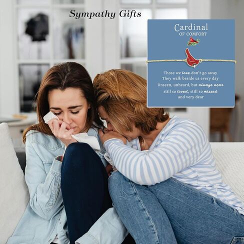 Guardian Angel/Cardinal Bracelets for Women Natural Stone Memorial Bracelet Sympathy Bereavement Gifts for Loss of Loved One in Kuwait
