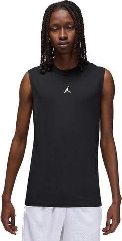 بلوزة Dri-FIT للرجال من جوردن سبورت بدون أكمام (أسود/أبيض، FN5856-010) مقاس صغير in Kuwait