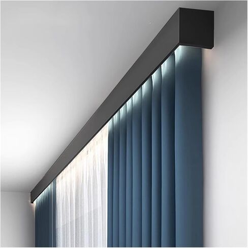 Extra Long 2.9m Double Aluminum Curtain Rod - Wall Mounted White Cornice for Bedroom & Living Room, Stylish Design, Easy Installation, Durable & Modern Home Décor in Kuwait