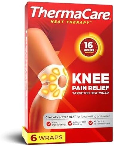ThermaCare Knee HeatWraps – Targeted Knee Pain Relief with 8-Hour Therapeutic Heat – Flexible, Discreet, Drug-Free & Portable Heat Therapy, (4 Count) in Saudi Arabia