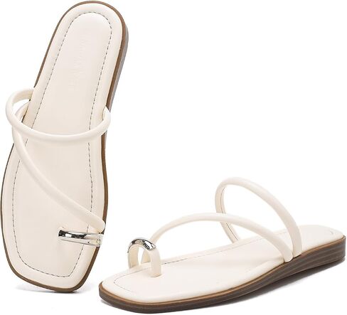 Stratuxx Kaze Womens Toe Ring Sandal Vacation Beach Shoes Womens Flats Comfortable Dressy Strappy Flat Sandals Open Toe Flip Flop Slides in Saudi Arabia