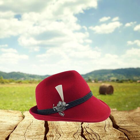 Essence of Europe Gifts Alpine German Hat Pin with Small Gamsbart Brush – Oktoberfest Costume Accessory for Men – Traditional Bavarian Hat Pins with Oktoberfest Banner By Oktoberfest Haus in Saudi Arabia