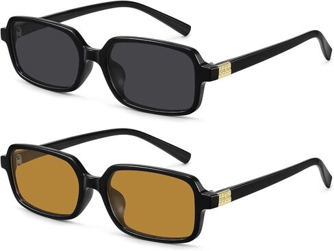 MEETSUN Retro Rectangular Sunglasses for Women Trendy Vintage 90s Small Square Sun Glasses UV Protection in Saudi Arabia